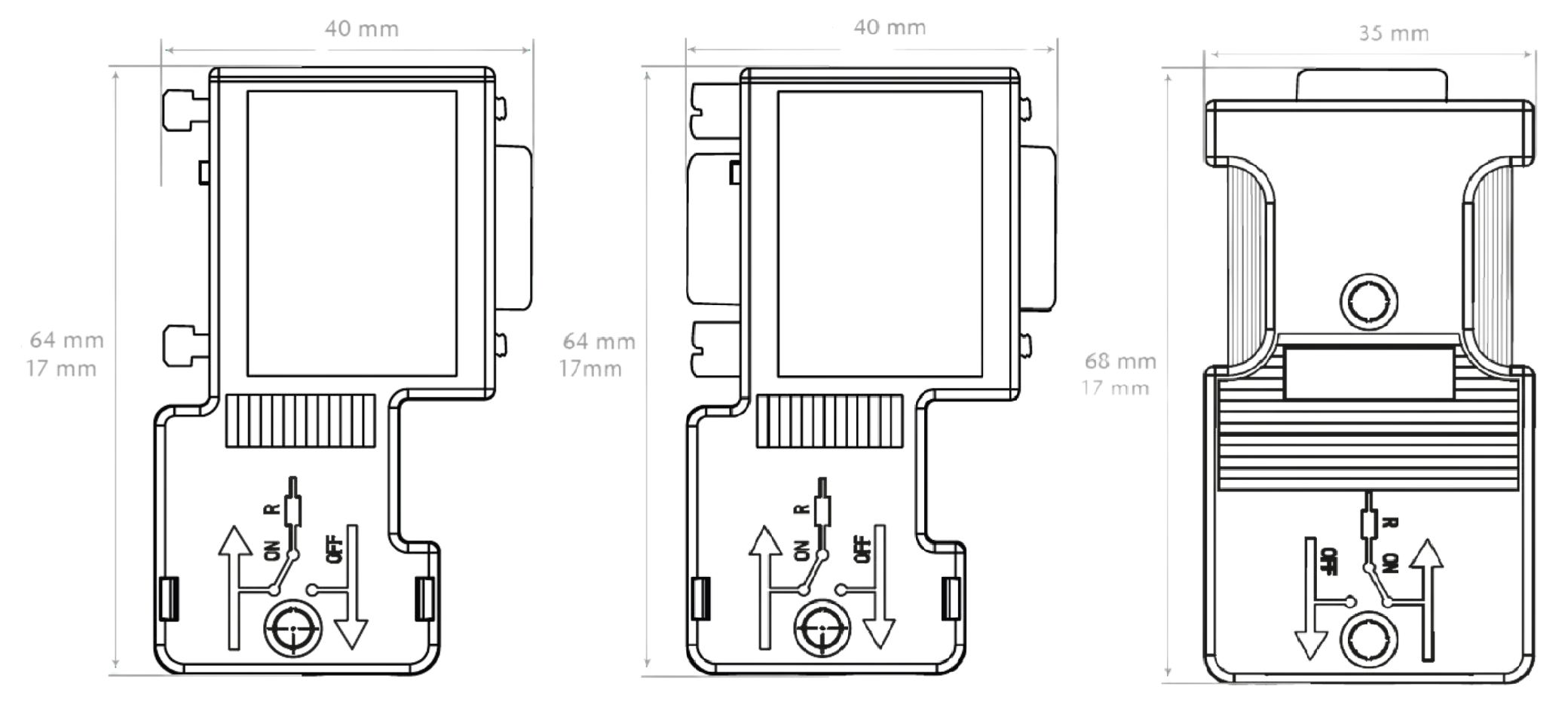 INDULINK® DATACON D-Sub CAN-Bus 90° - D-Sub Socket, 9-pole, Screw Terminal - for Cable OD 5-8mm, max 0,5mm2