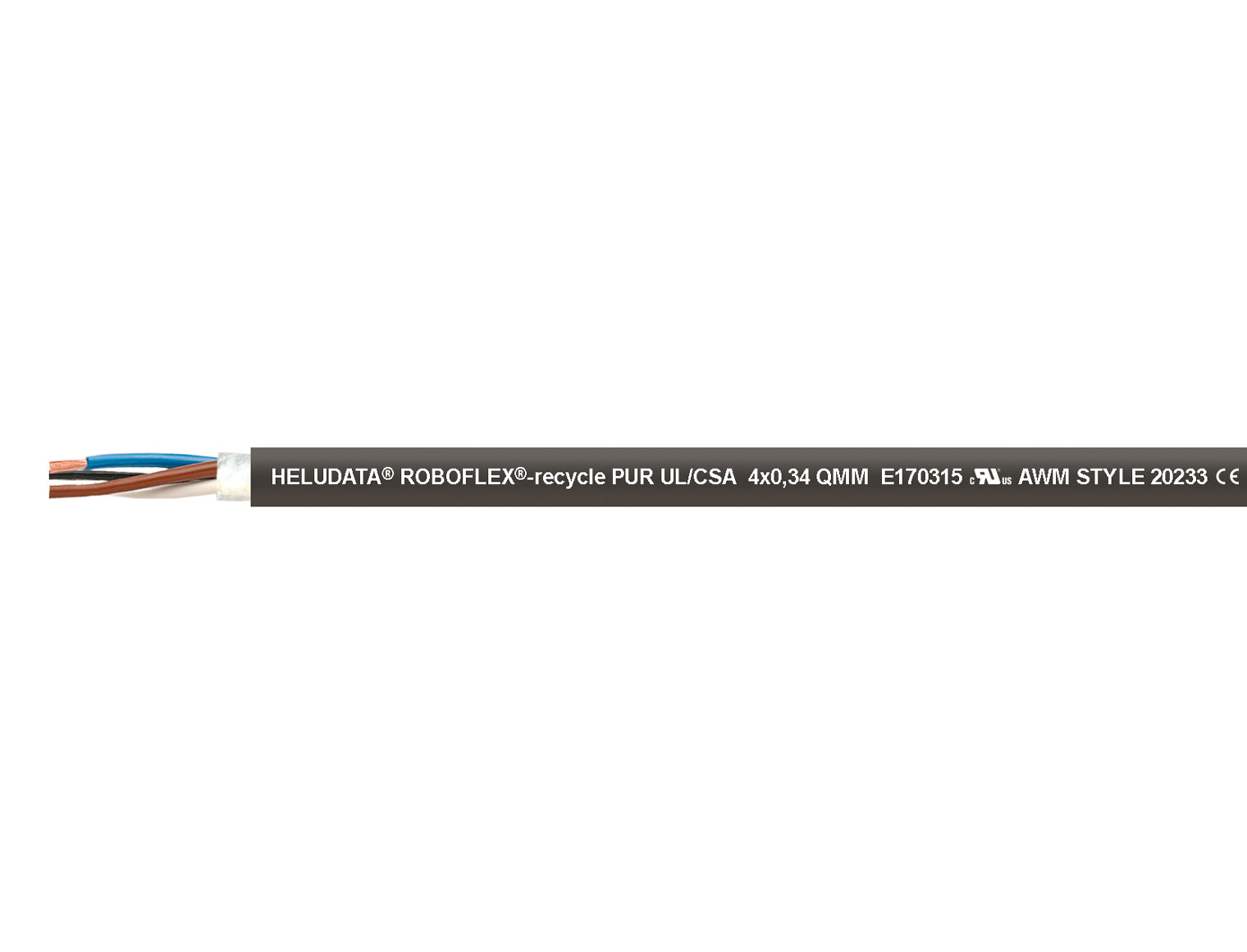 HELUDATA® ROBOFLEX®-recycle PUR UL/CSA GREY 4 x 0,34 mm²