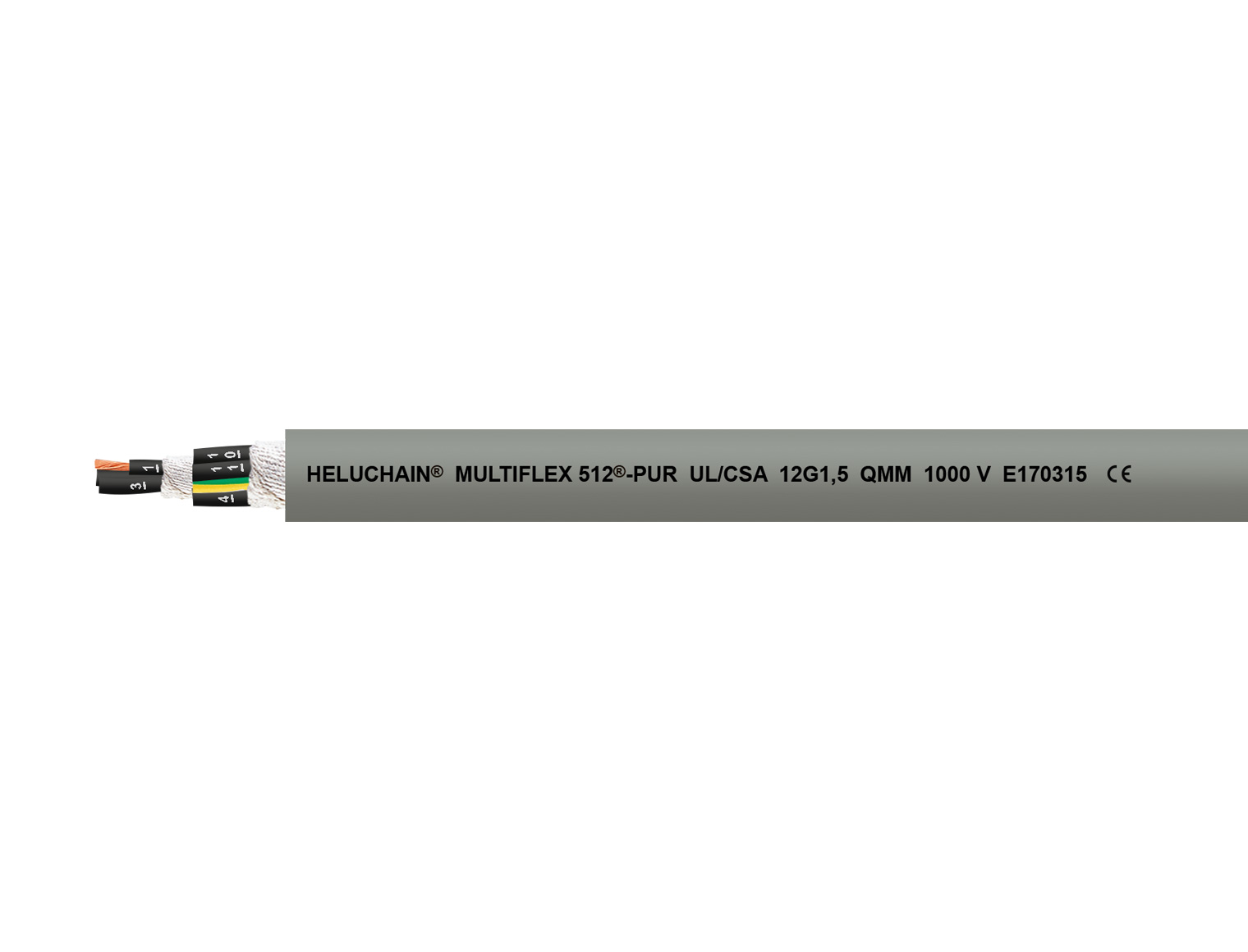 HELUCHAIN® MULTIFLEX 512®-PUR UL/CSA grau 12 G 1,5 mm²
