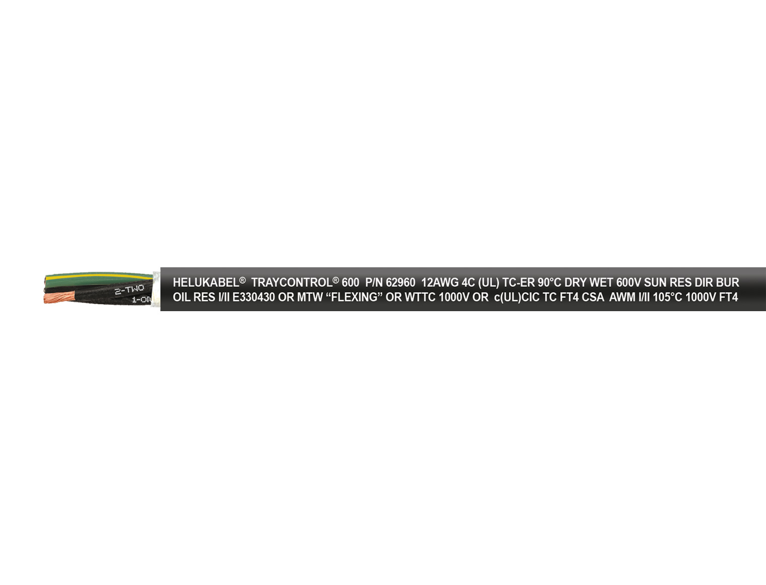 TRAYCONTROL® 600 schwarz 4 G 1 AWG