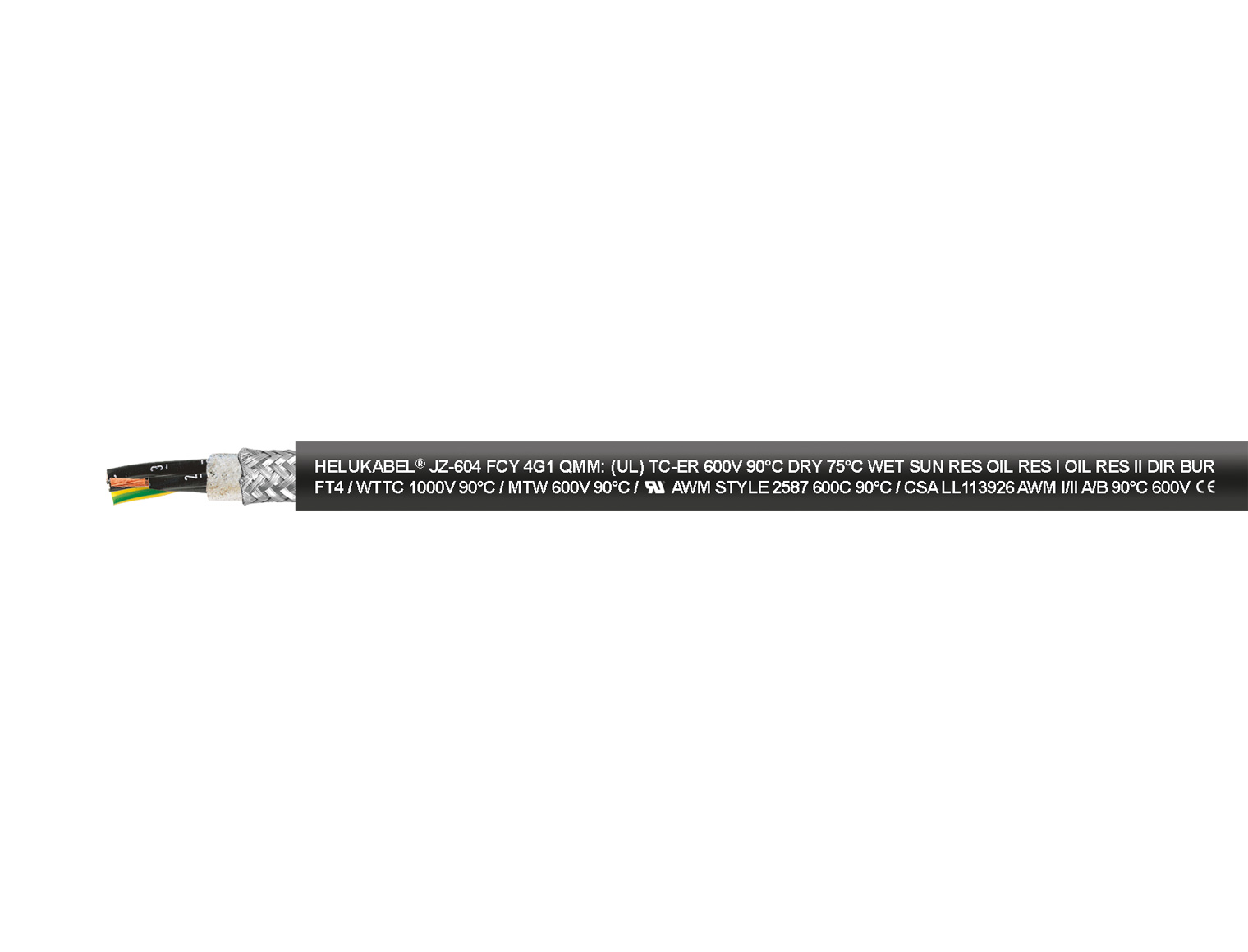 JZ-604-FCY TC TRAY CABLE schwarz 10 G 1 mm²