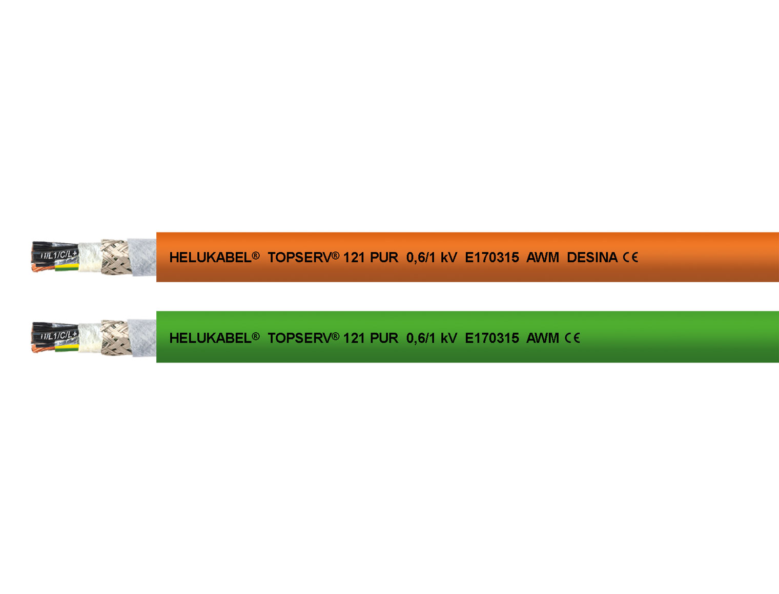 TOPSERV® 121 PUR 4x25 + 2x(2x1.0) orange
