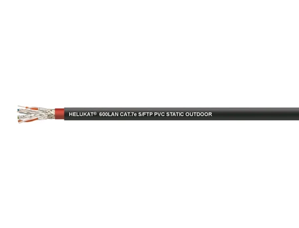 HELUKAT® 600A CAT.7e S/FTP PVC/PVC Außenkabel, schwarz, 4×2×AWG 23/1