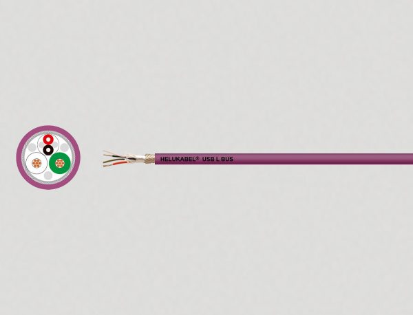 USB BUS 2,0 L PUR CHAIN violett 1 x 2 x AWG 24 + 1 x 2 x AWG 20 — HELU Serienabbildung; Ausführung siehe Artikelangaben.