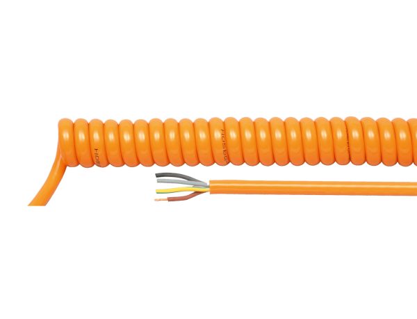 PUR-spiral cable H07BQ-F orange 3 G 1,5 mm² (SL 500 mm)