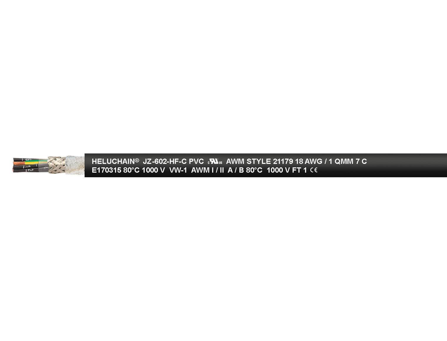 HELUCHAIN® JZ-602-HF-C PVC UL/CSA schwarz 7 G 1,5 mm²