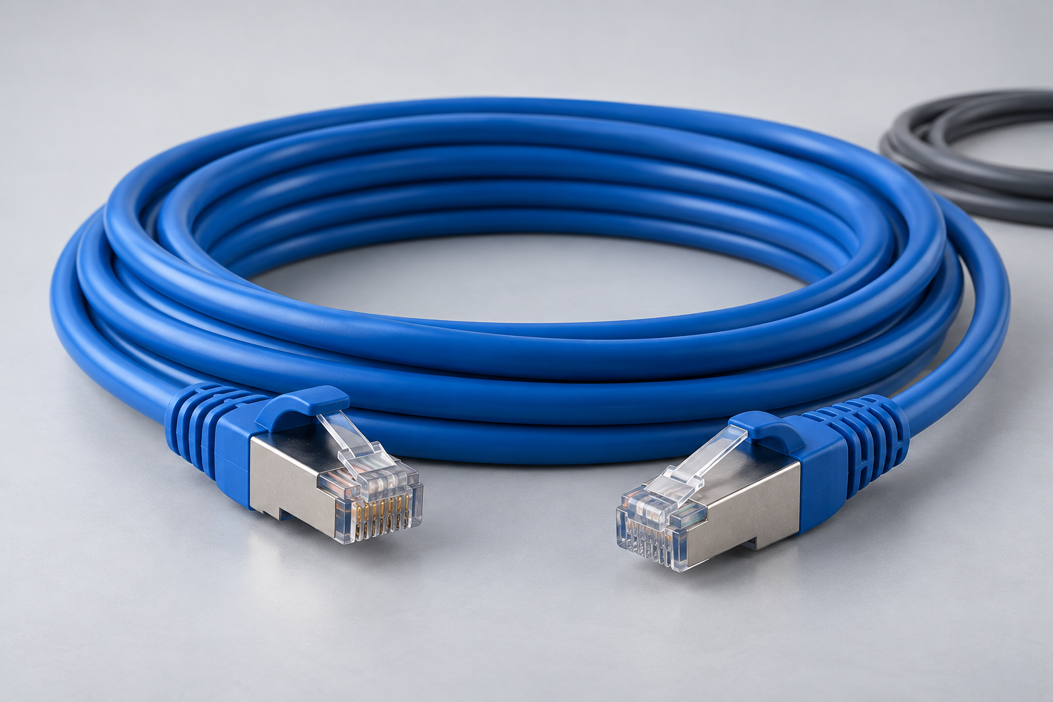Blaues geschirmtes Ethernet-Patchkabel