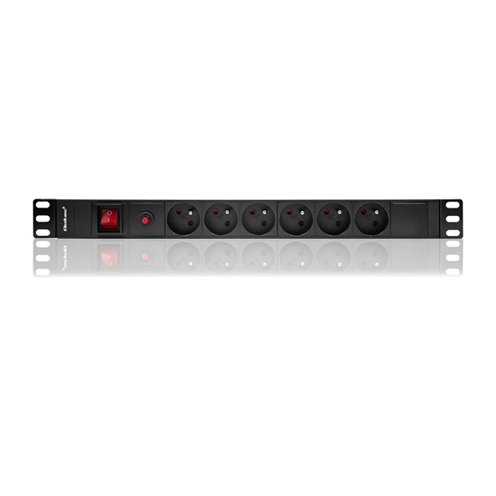 Qoltec 19-Zoll-PDU 53995 | 1U | 16A | 2m | PDU | 6xFRENCH