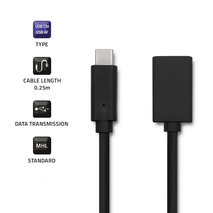 Qoltec USB-C-Kabel 50421 | 0.25M