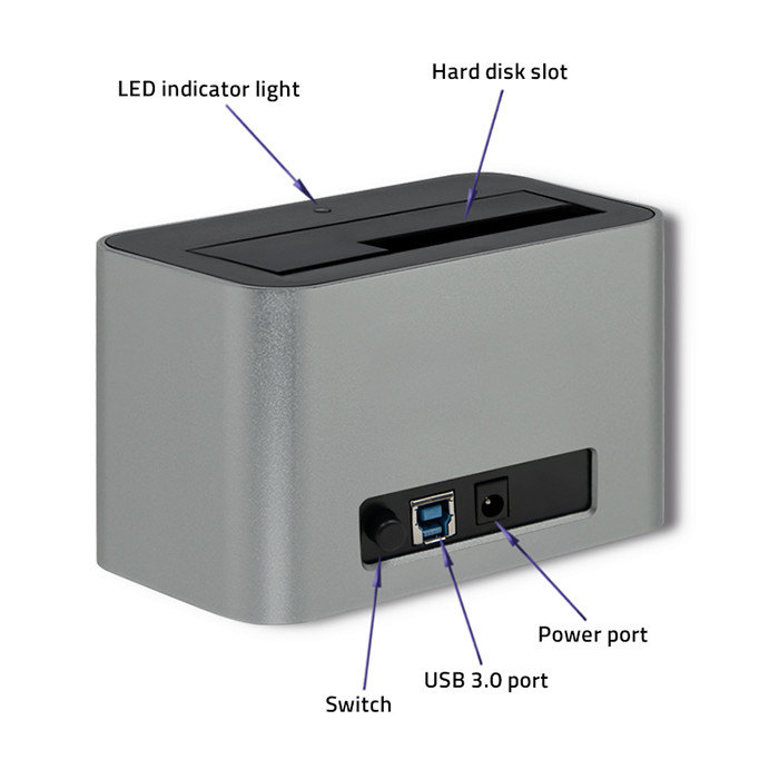 Qoltec Dockingstation 50315 | 2.5"/3.5" SATA | USB 3.0