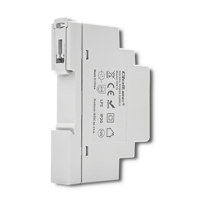 Qoltec DIN-Schienen-Netzteil 50916 | 15W | 12V | 1.25A | Grau