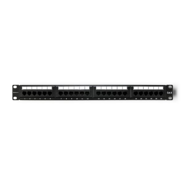 Qoltec Patchpanel 54474 | 24 Ports | Cat 6 UTP | Schwarz