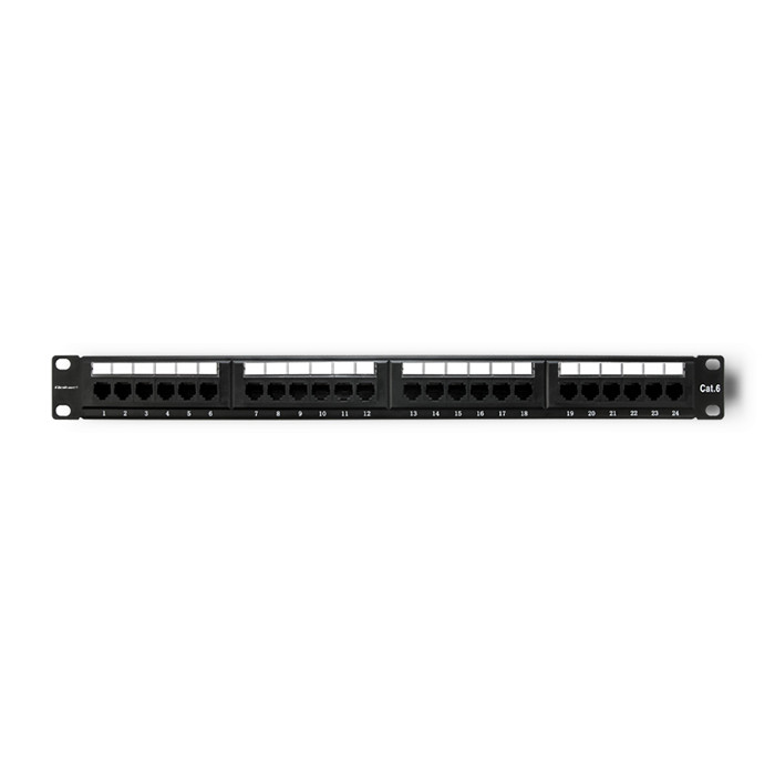 Qoltec Patchpanel 54474 | 24 Ports | Cat 6 UTP | Schwarz
