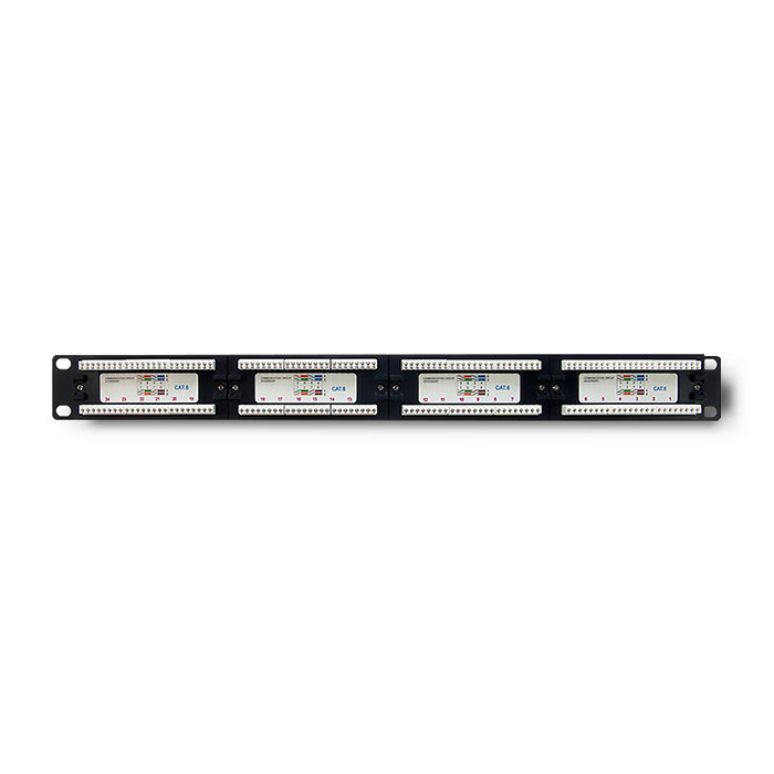 Qoltec Patchpanel 54474 | 24 Ports | Cat 6 UTP | Schwarz