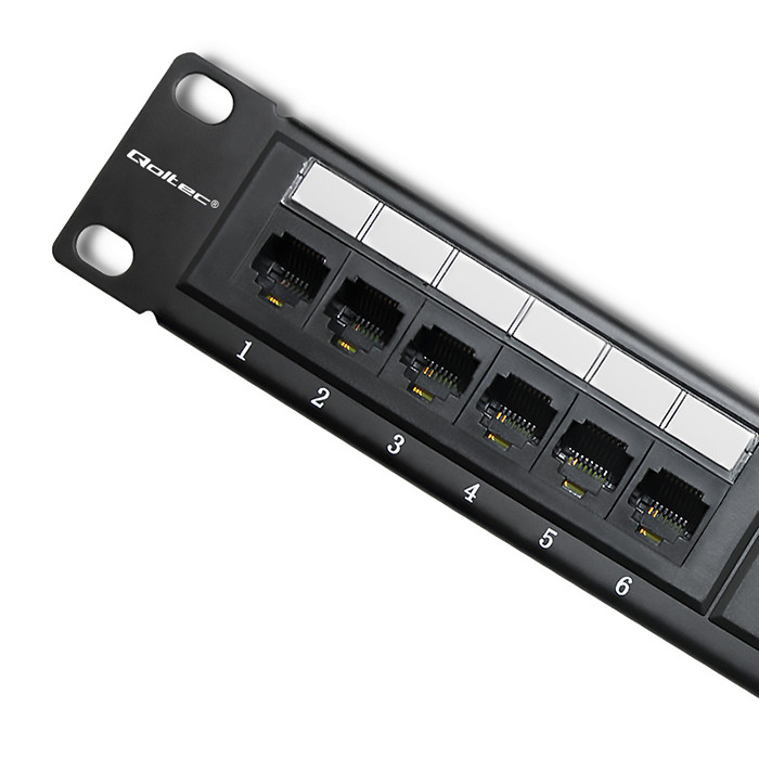 Qoltec Patchpanel 54475 | 24 Ports | cat.6 UTP | Schwarz