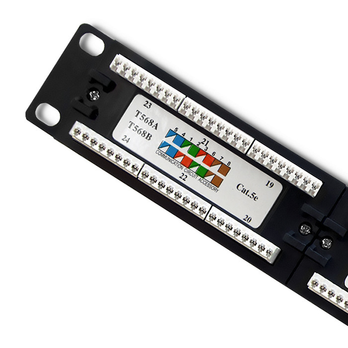 Qoltec Patchpanel 54475 | 24 Ports | cat.6 UTP | Schwarz
