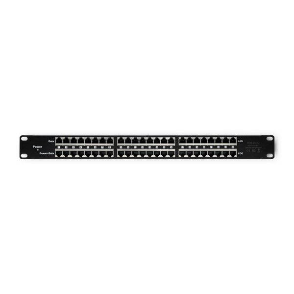 Qoltec Patchpanel 54477 | 48V | 24 Ports | Schwarz