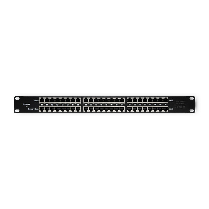 Qoltec Patchpanel 54477 | 48V | 24 Ports | Schwarz