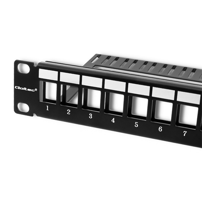 Qoltec Patchpanel 54479 | 24 Ports | Schwarz