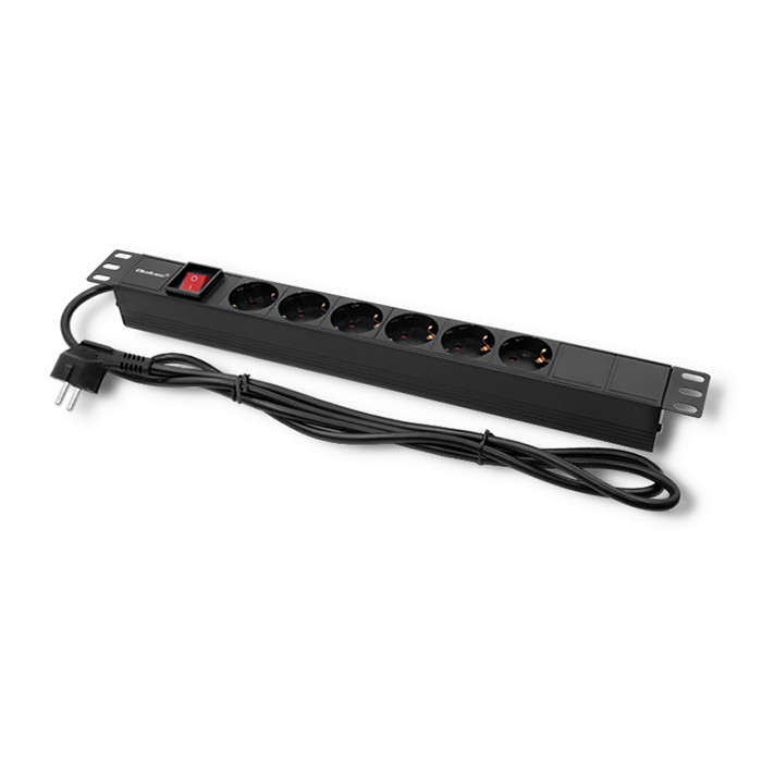 Qoltec 19-Zoll-PDU 54468 | 1U | 16A | 2m | PDU | 6xSCHUKO