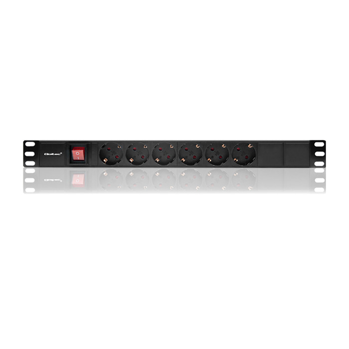 Qoltec 19-Zoll-PDU 54468 | 1U | 16A | 2m | PDU | 6xSCHUKO