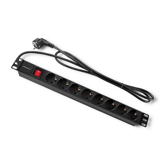 Qoltec 19-Zoll-PDU 54469 | 1U | 16A | 2m | PDU | 8xSCHUKO