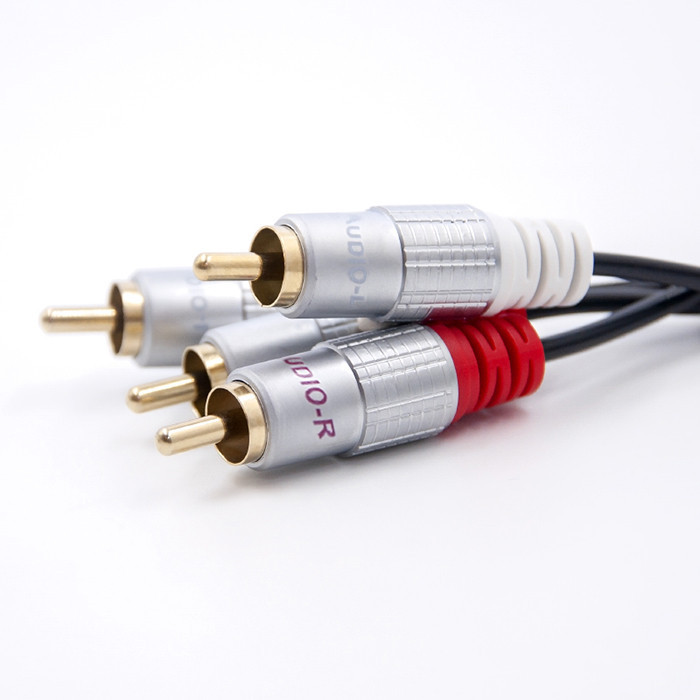 Qoltec Cinch-Kabel 52337 | 2m | Schwarz