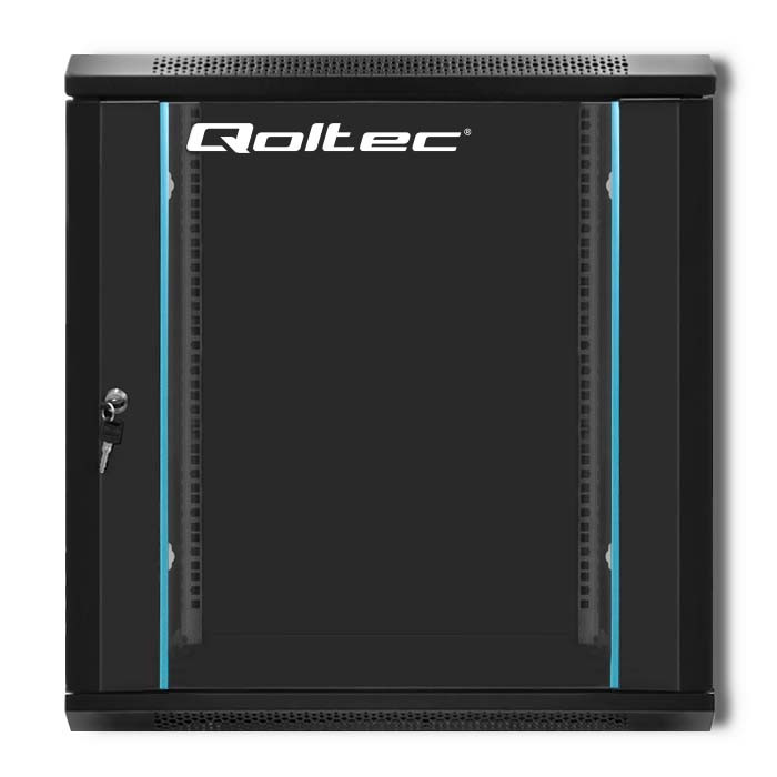 Qoltec 19-Zoll-Netzwerkschrank 54467 | 12U | 600 x 635 x 600 | Schwarz