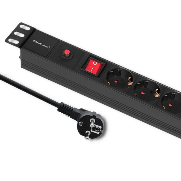 Qoltec 19-Zoll-PDU 53993 | 1U | 16A | 2m | PDU | 6xSCHUKO
