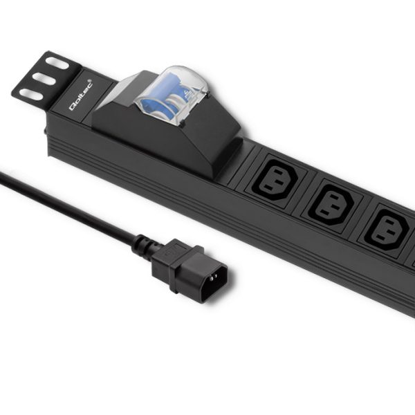 Qoltec 19-Zoll-PDU 53999 | 1U | 10A | 2m | PDU