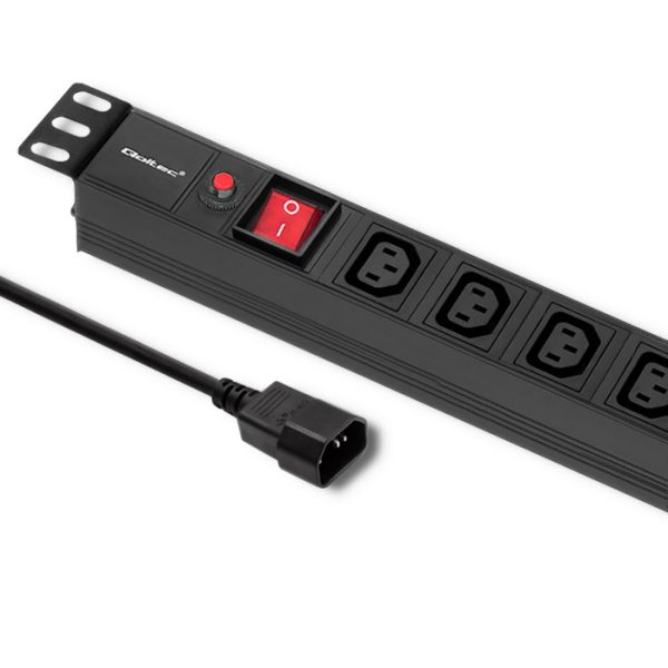 Qoltec 19-Zoll-PDU 53998 | 1U | 10A | 2m | PDU