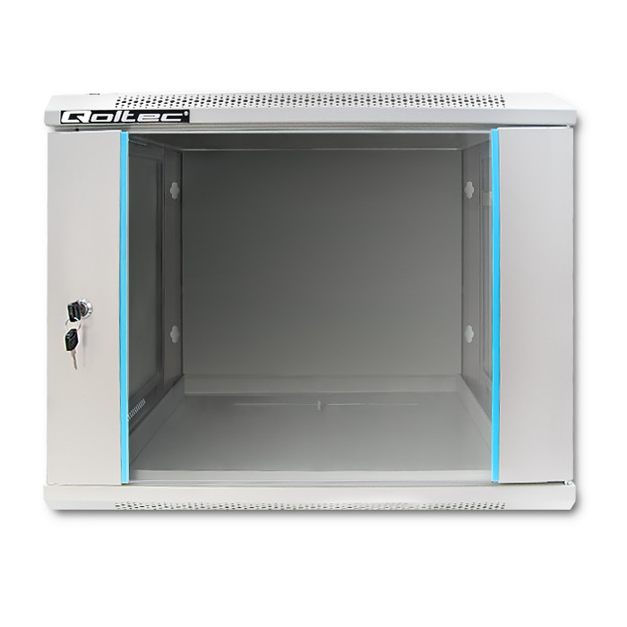Qoltec 19-Zoll-Netzwerkschrank 54484 | 9U | 600 x 500 x 450 | Grau