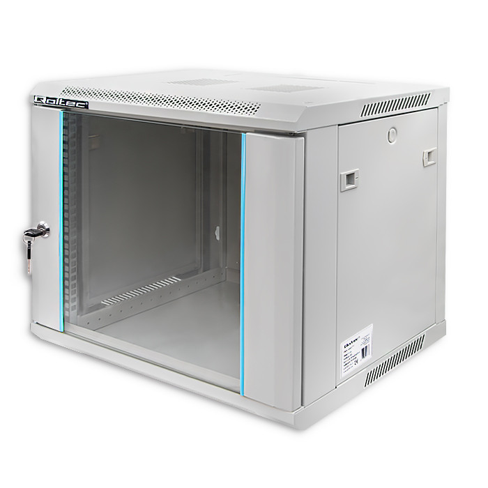 Qoltec 19-Zoll-Netzwerkschrank 54484 | 9U | 600 x 500 x 450 | Grau