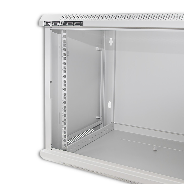Qoltec 19-Zoll-Netzwerkschrank 54484 | 9U | 600 x 500 x 450 | Grau