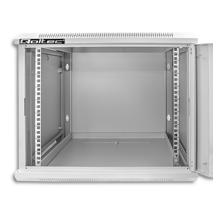 Qoltec 19-Zoll-Netzwerkschrank 54484 | 9U | 600 x 500 x 450 | Grau