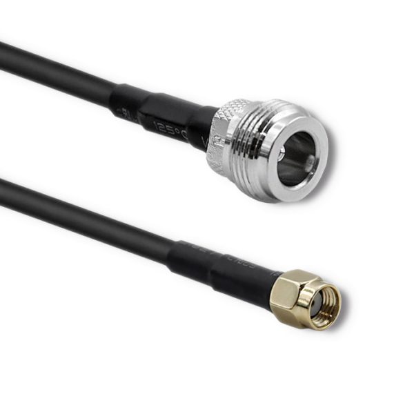 Qoltec RG58 Koaxialkabel | N weiblich | RP-SMA-Stecker | 1m