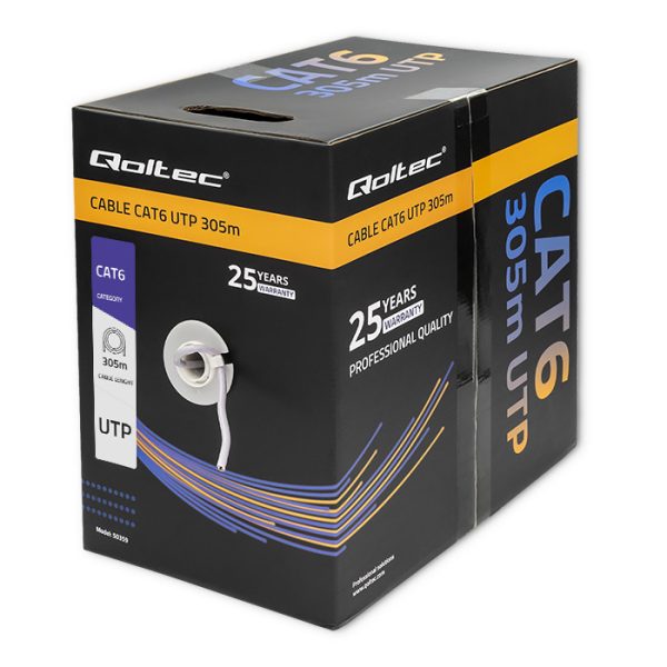 Qoltec UTP-Netzwerkkabel | CAT6 | 305m | PVC grau