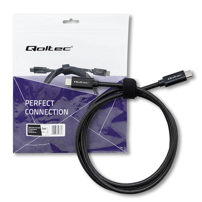 Qoltec USB-C-Kabel 52361 | 240W | 1m | Schwarz