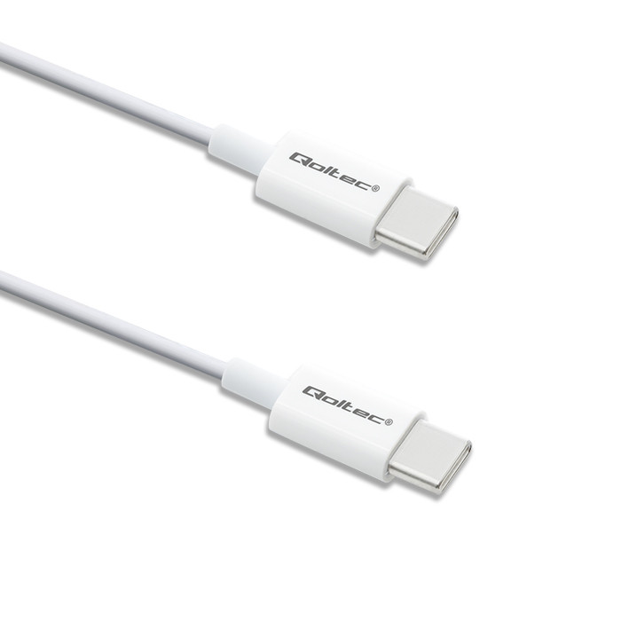 Qoltec USB-C-Kabel 52359 | 60W | 1m | Weiß