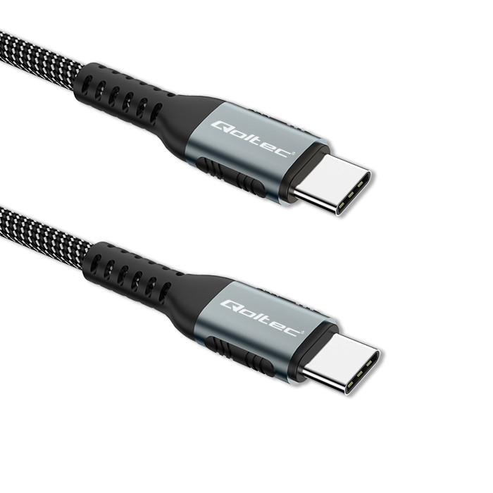 Qoltec USB-C-Kabel 52358 | 100W | 1.5m | Schwarz