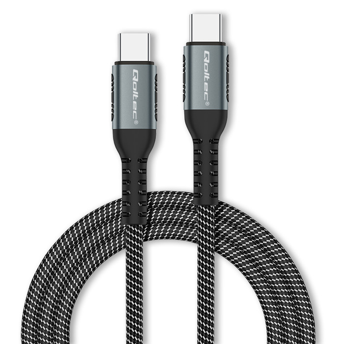 Qoltec USB-C-Kabel 52358 | 100W | 1.5m | Schwarz