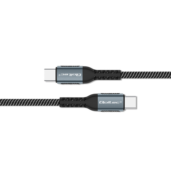 Qoltec USB-C-Kabel 52358 | 100W | 1.5m | Schwarz