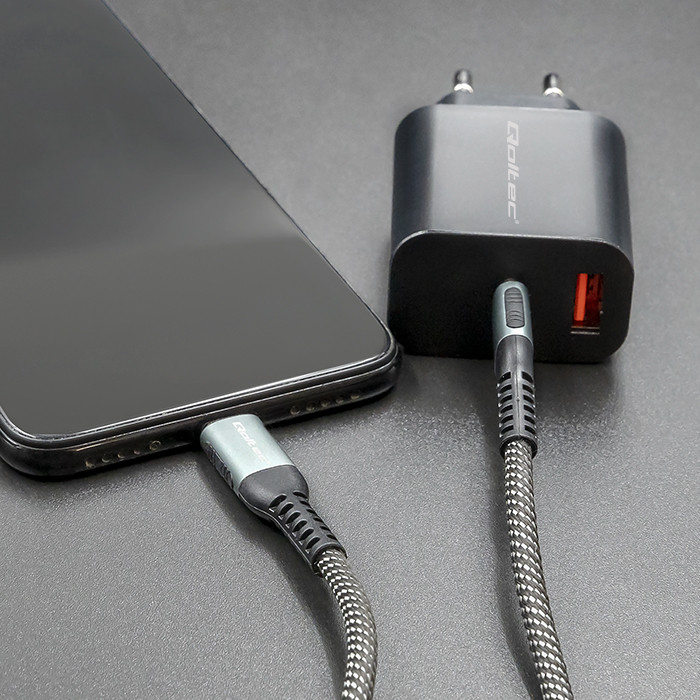 Qoltec USB-C-Kabel 52358 | 100W | 1.5m | Schwarz