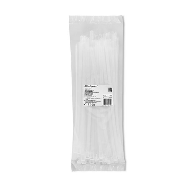 Qoltec Kabelbinder 52232 | 300 mm | 7.2*300 mm | Weiß