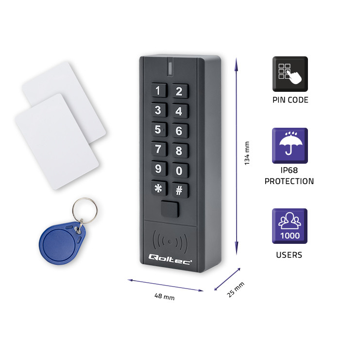 Qoltec RFID-Codeschloss HYPERION 52441 | IP68