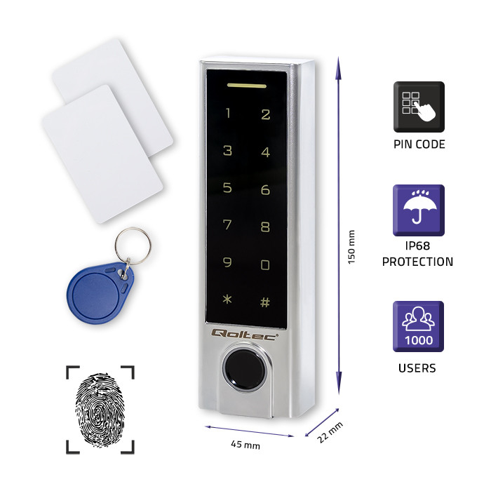 Qoltec RFID-Codeschloss PROTEUS 52449 | IP68