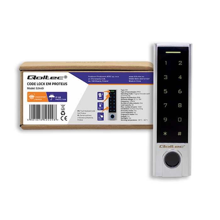 Qoltec RFID-Codeschloss PROTEUS 52449 | IP68