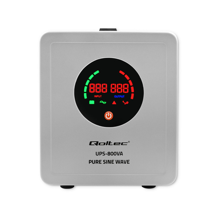 Qoltec USV-Notstromversorgung 50720 | 800VA | 560W | Grau