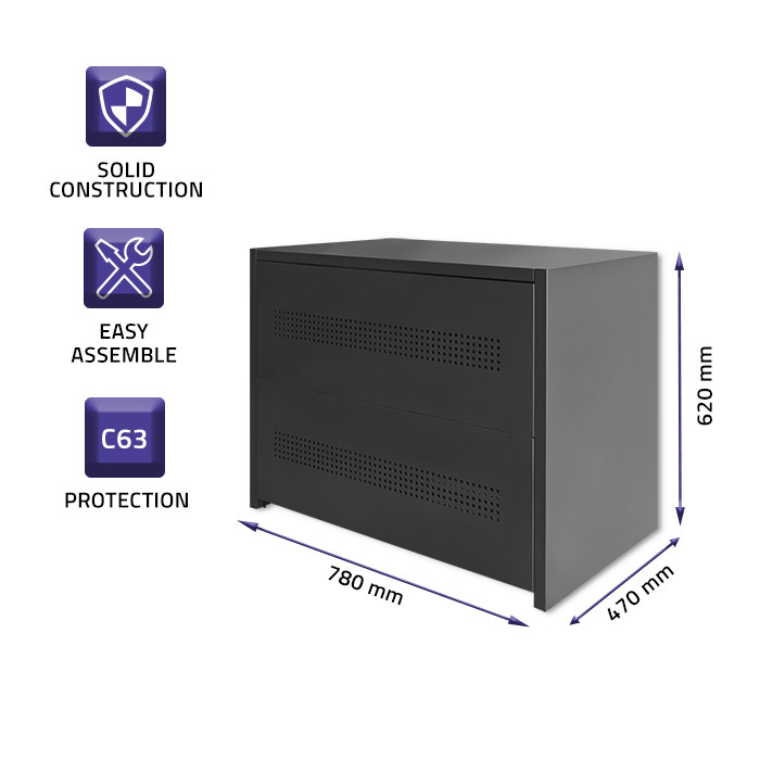 Qoltec USV-Batteriemodulgehäuse 53957 | 18Ah | 8kW