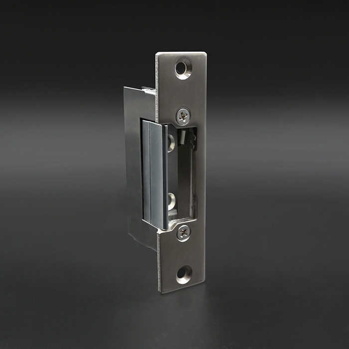 Qoltec Electric strike With lock and memory + mounting plate | 12V | Stainless steel